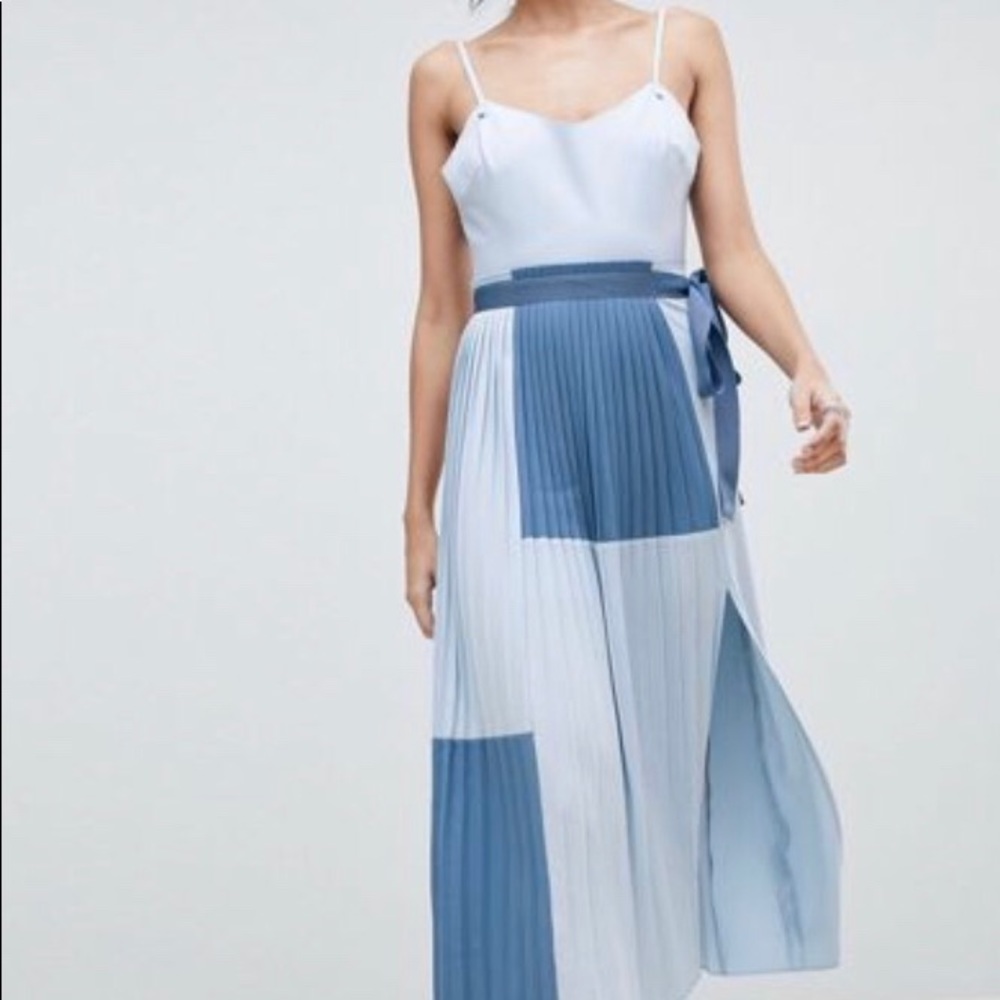 Spaghetti  adjustable strapped pleases skirt dress